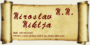 Miroslav Miklja vizit kartica